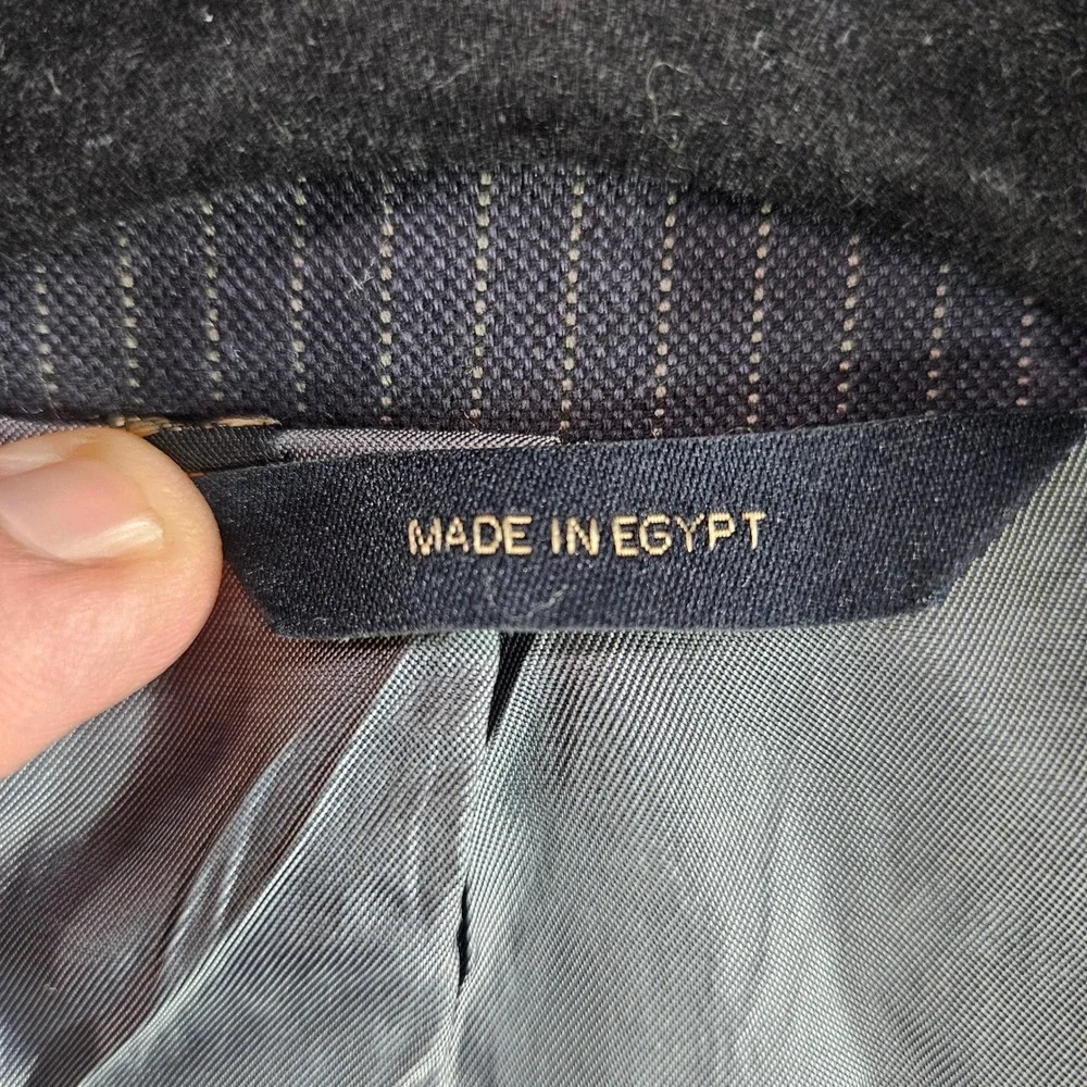 Banana Republic Mens 40R Tailored Fit Navy Pinstripe Cotton Blazer Jacket